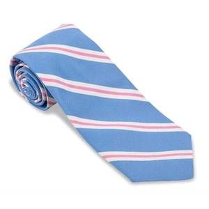 NEW R. HANAUER men's banks strip necktie in cobalt blue